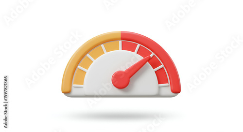Conceptual 3D rendering of a speedometer showing a high level of performance