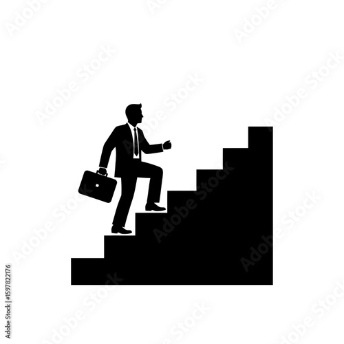 Corporate Professional Hailing a Taxi - Vector Urban Travel Icon