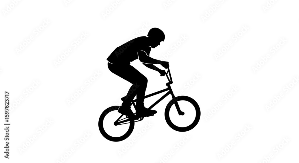 Naklejka premium BMX Rider Performing Trick in Mid-Air