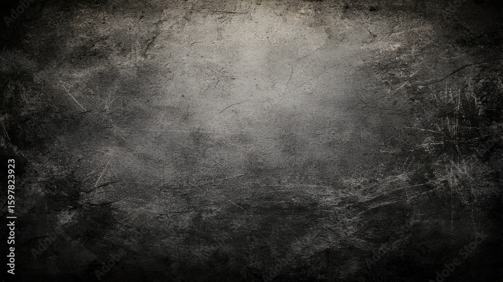 Fototapeta premium Gray concrete wall dark vignetting scratches and textures
