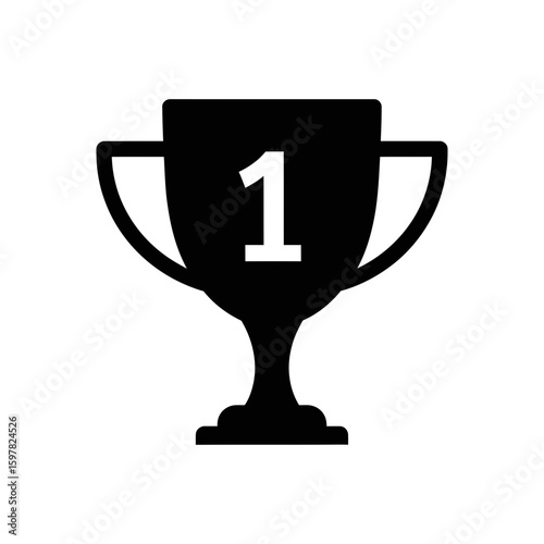 Trophy with Number 1 Engraved Icon