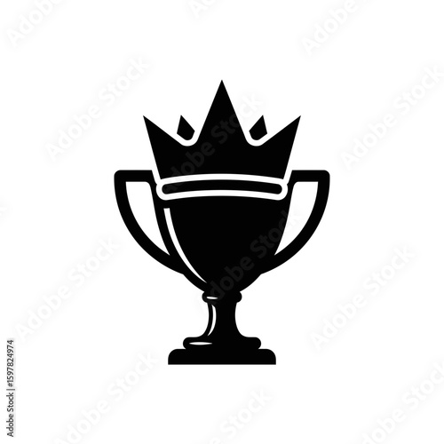 Trophy with Crown Silhouette