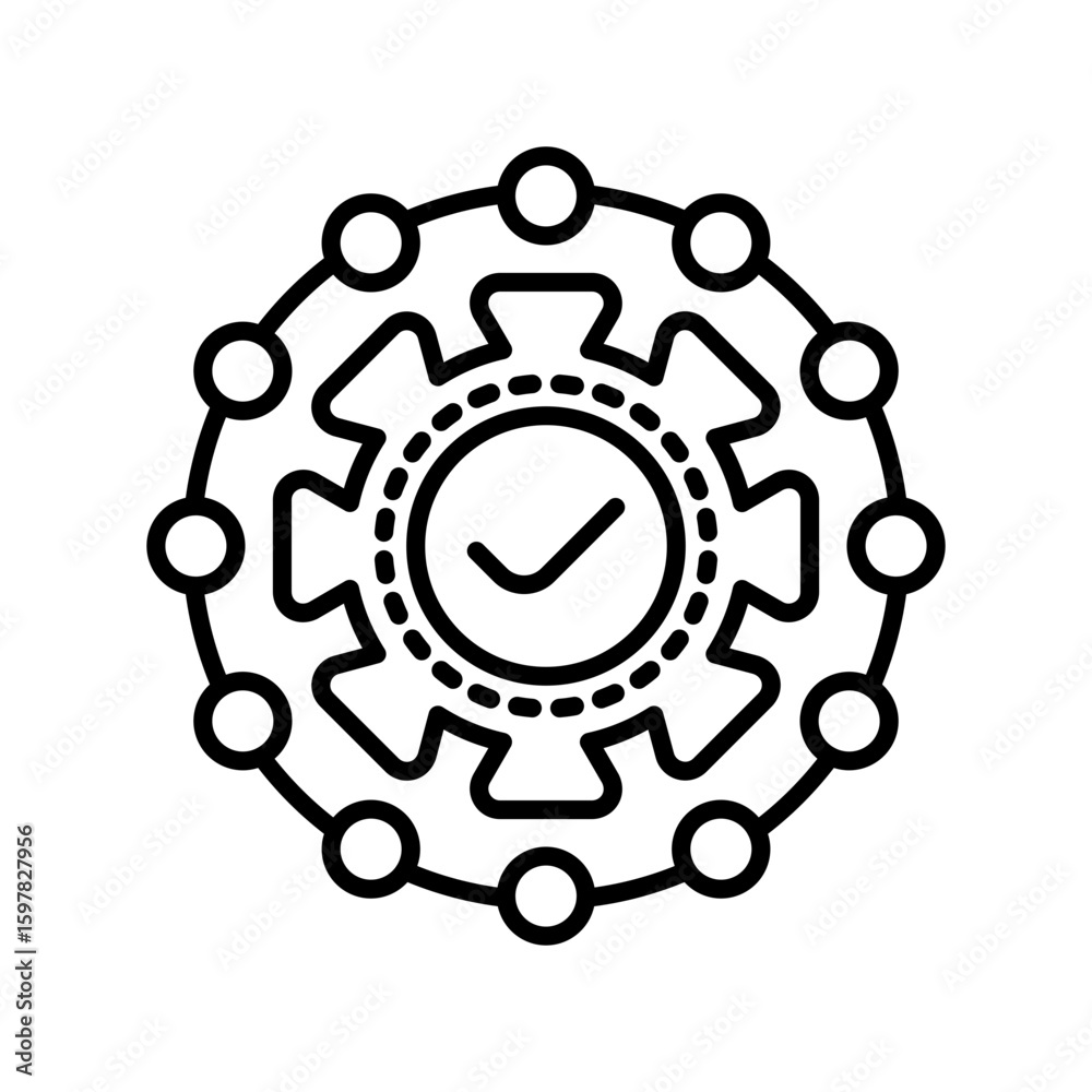 Fototapeta premium Integration Linear Style Icon