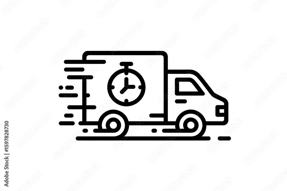 Abstract Minimal Car Icon with Motion Blur Abstract Minimal Car Icon with Motion Blur