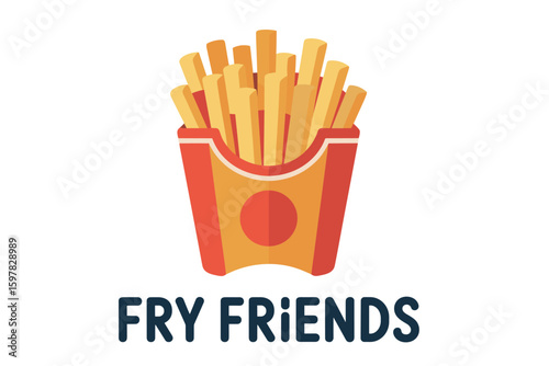 French fries flat vector bright palette clipart