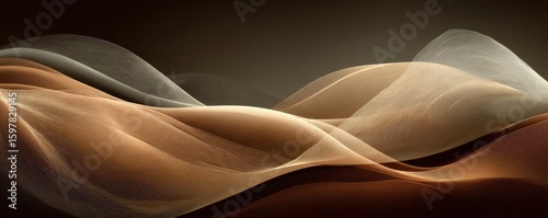 Abstract wave design in soft beige and brown tones with subtle texture