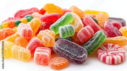 Delightful discovery of vibrant sugarcoated gummy candies at local candy store event