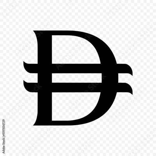 UAE Dirham Currency Symbol Isolated on Transparent Background