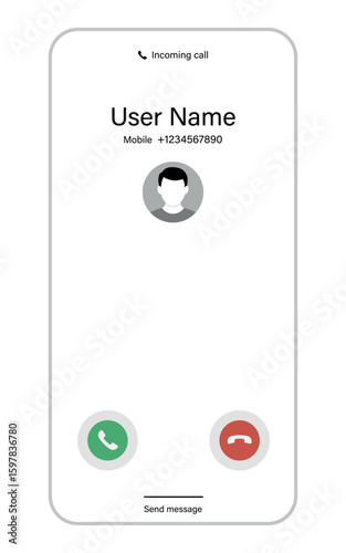 Incoming Call Screen with User Info and Call Action Buttons