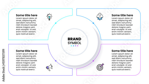 Infographic template. Banner with lines and 4 steps
