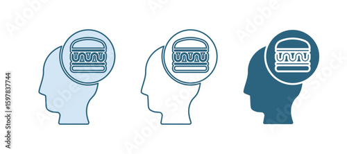 Blue Online ordering and fast food delivery icon isolated on white background. Vector