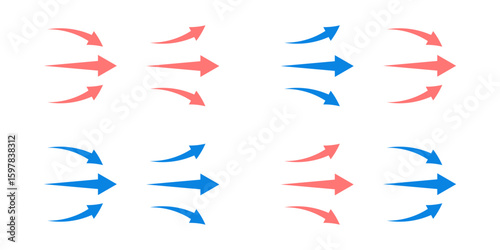 Airflow wave arrows icon set