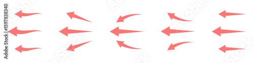 Airflow wave arrows icon set