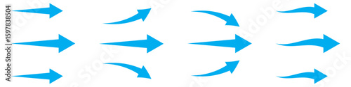 Airflow wave arrows icon set