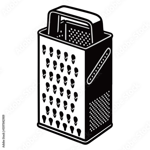 silhouette image of a grater with a transparent background