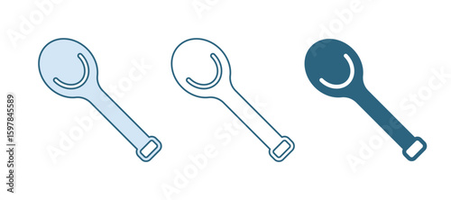 Blue Sauna ladle icon isolated on white background. Vector