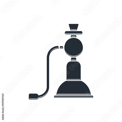 Black Hookah icon isolated on white background. Vector