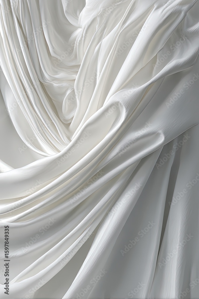 Obraz premium White Fabric Drape Texture Detail