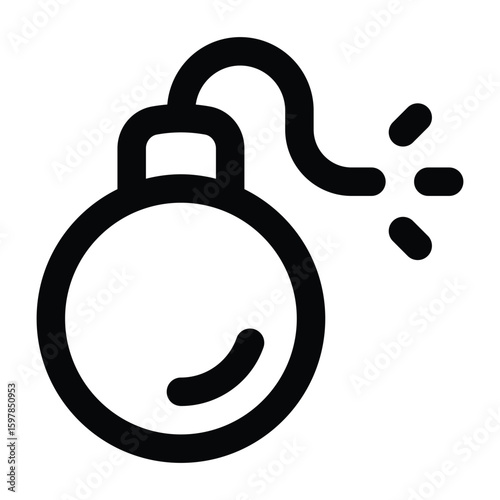 Simple Bomb outline icon. The icon can be used for websites, print templates, presentation templates, illustrations, etc