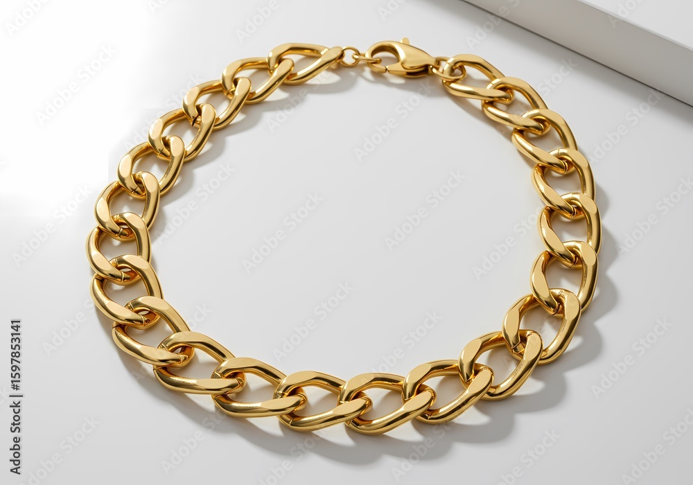 Obraz premium Bold Gold Chain Necklace: Statement Jewelry for Women