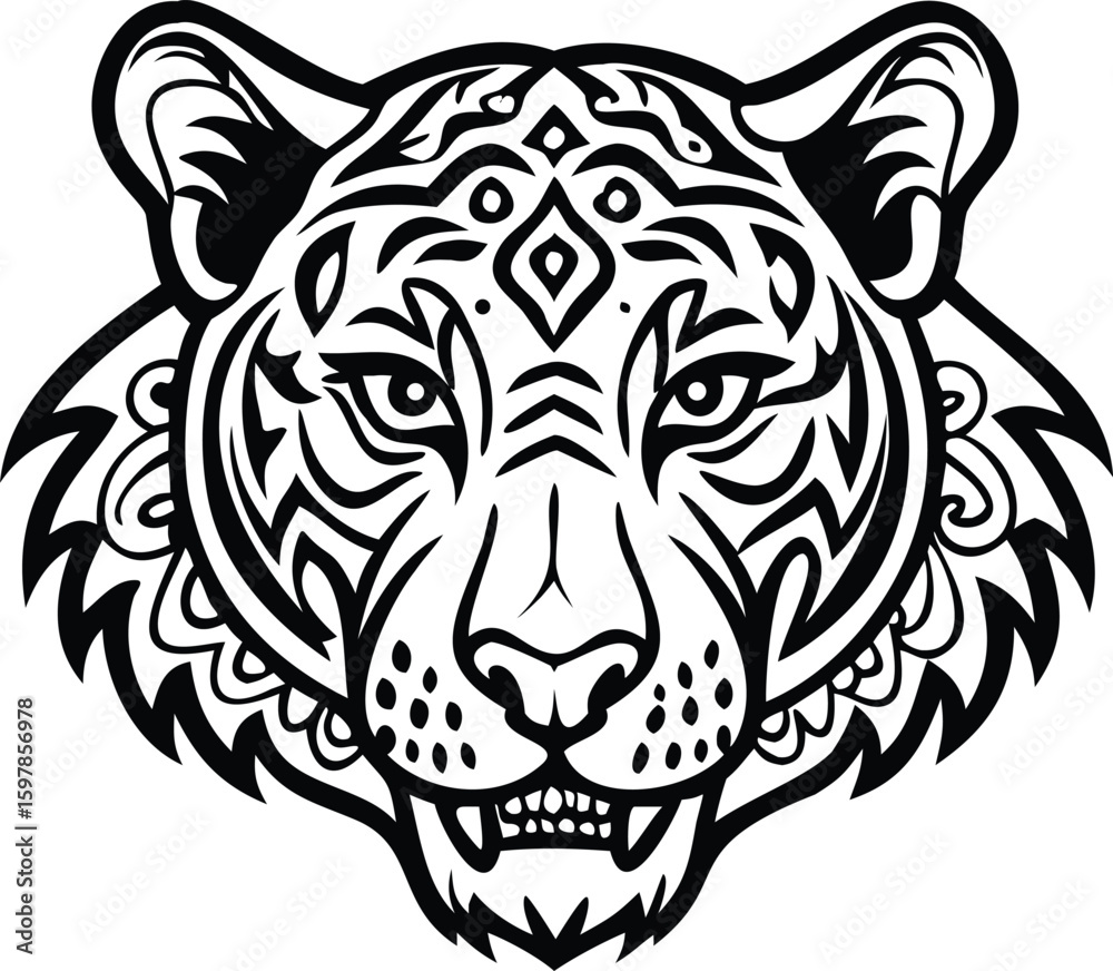 Obraz premium tiger head vector