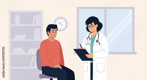 Doctor Consultation With Patient In Clinic For Medical Advice And Treatment