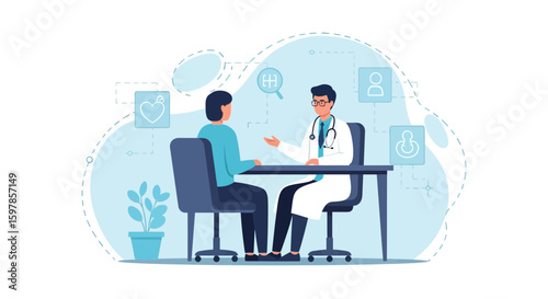Doctor Consultation With Patient Offering Medical Advice And Health Guidance