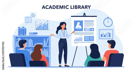 Academic Presentation By A Professor In Front Of Her Students In The Class