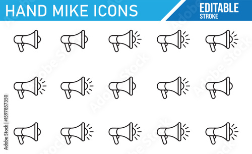 Editable Hand Mic Icons for Radio, Speech, and Performance Use