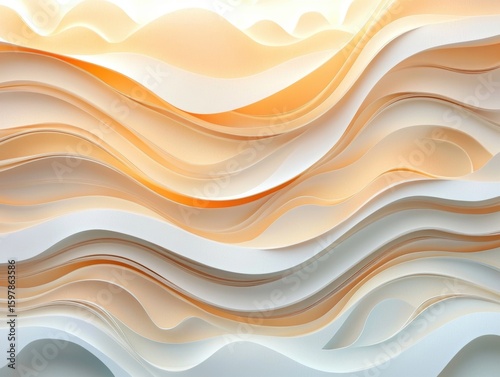 Abstract waves of soft colors create a soothing composition in a contemporary art style
