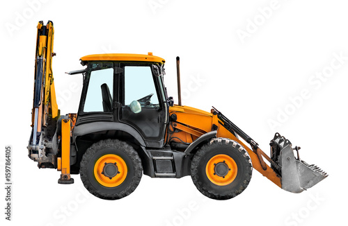 Fotografía The HeavyDuty Backhoe Loader isolated on white