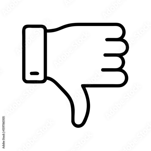 Hand showing dislike gesture with thumb down and simple design  