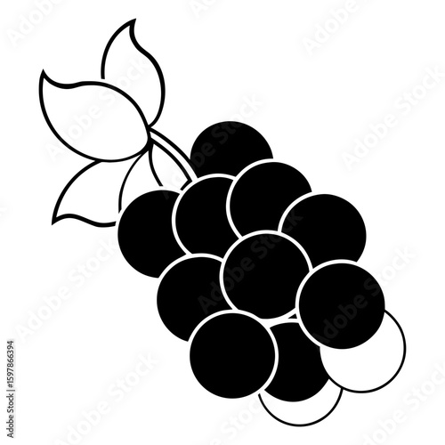 Grapes  fruit vector illustration perfect for posters, icon, t-shirts, cards, wall art prints and ai design.