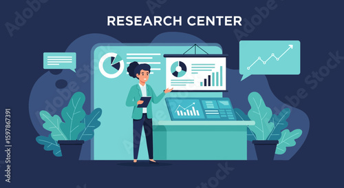 Data Analyst Presents Financial Growth Charts at Research Center Meeting