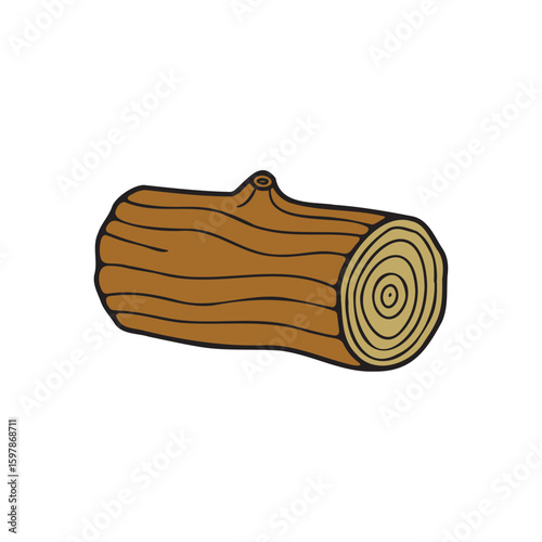 Illustration of a piece of wooden log