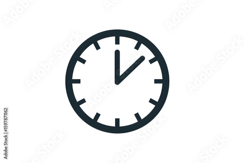 Dark Grey Analog Clock on Transparent Background