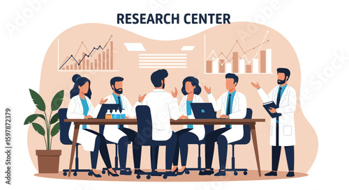 Medical Research Team Collaboration Meeting Discussing Data And Finding Solutions