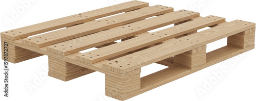 Bild auf Leinwand Close up of a light wood pallet with visible grain and small nail heads isolated