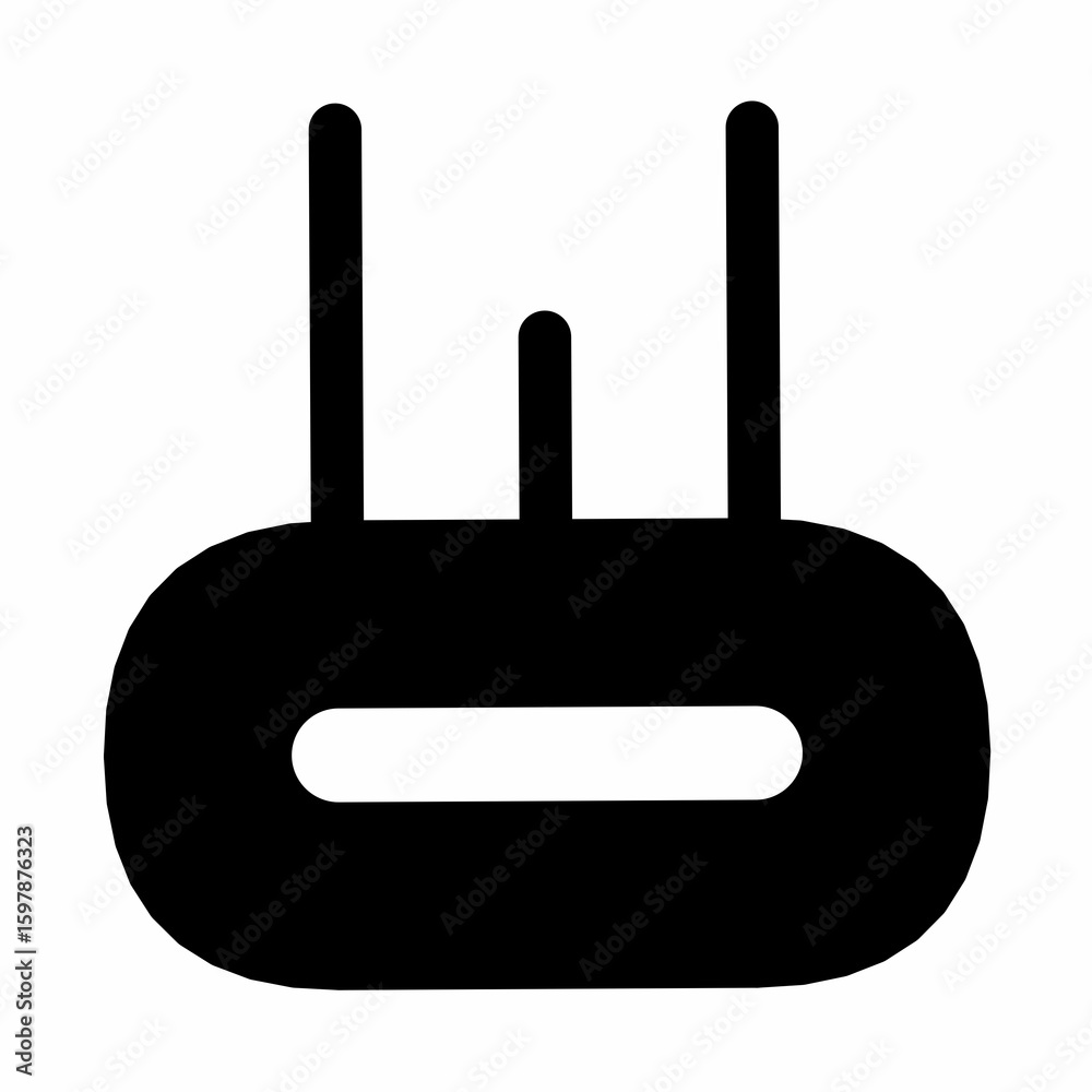Obraz premium Solid Wireless Router Icon - WiFi and Internet Connectivity