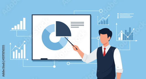 Financial Presentation With Data Charts And Analyst For Corporate Investment Strategy
