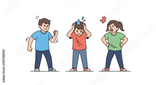 Children experiencing negative emotions conflict sadness anger frustration aggression and distress in a group setting learning emotional regulation skills