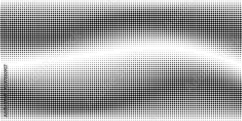 Dot grid pattern vector illustration. Simple black white point background with small and large polka dots. Abstract futuristic dotted mesh with gradient effect.