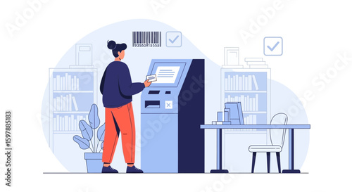Self Service Machine Vector Illustration For Modern Automated Experience