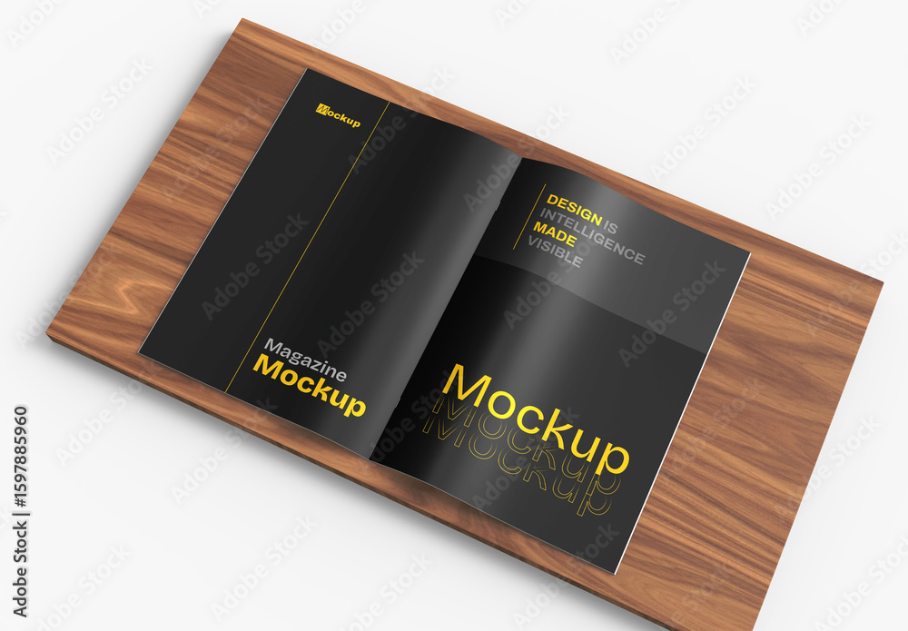 Open Magazine Mockup Stock Template | Adobe Stock