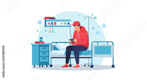 Patient Plays Video Game In Hospital Bed To Pass Time And Heal Fastly