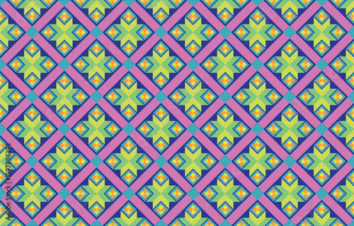 Seamless Ikat Pattern. Abstract background for textile design, wallpaper, surface textures, wrapping paper.
