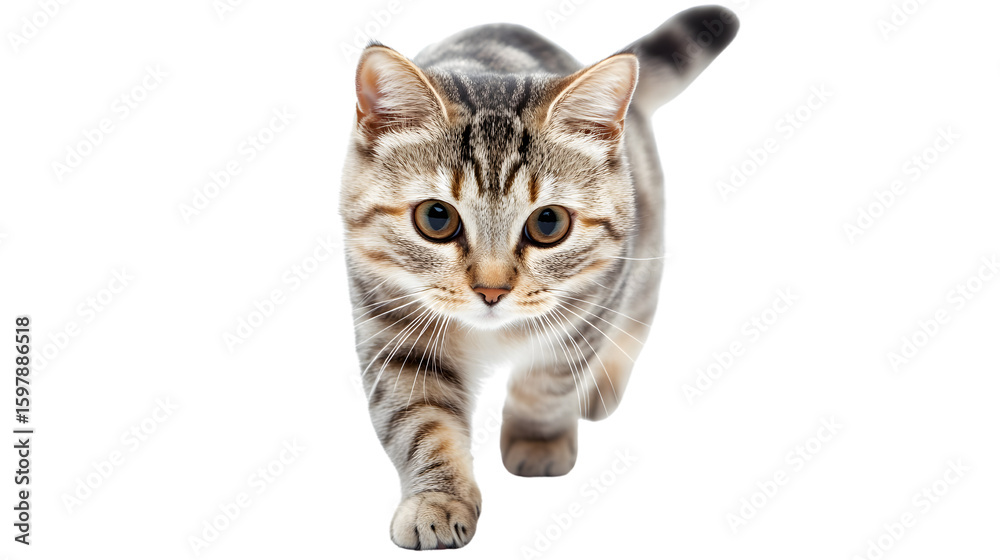 Obraz premium Graceful American Short Hair Cat Walking Towards Camera