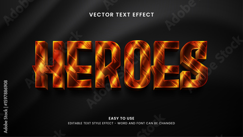 heroes editable text effect