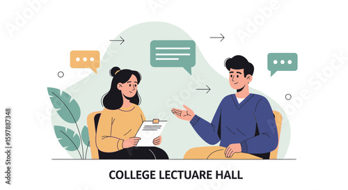 People Communicate Business Situation College Students Meeting Consulting Discussion