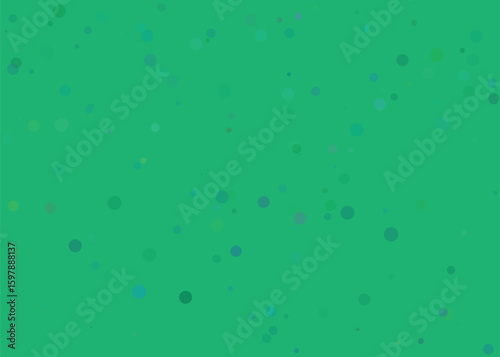 Abstract green background with scattered small white squares and dots